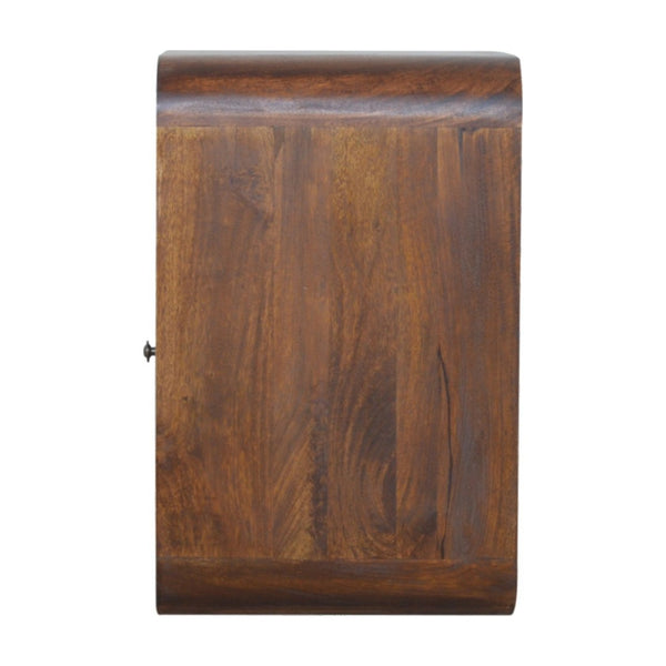 HomeRoots 22" Solid Wood Nightstand with One Drawer and Open Shelves – Modern Space-Saving Design in Brown 651484