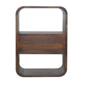 HomeRoots 22" Solid Wood Nightstand with One Drawer and Open Shelves – Modern Space-Saving Design in Brown 651484