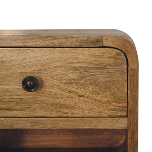 HomeRoots 12" Oak Solid Wood Floating Nightstand with Drawer – Modern Rustic Charm for Any Space! 651485