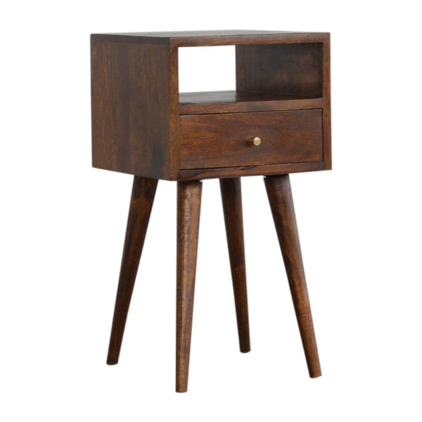 HomeRoots 22" Chestnut Solid Mango Wood Nightstand with Drawer - Stylish, Versatile Storage for Any Space 651486