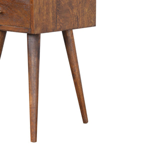 HomeRoots 22" Chestnut Solid Mango Wood Nightstand with Drawer - Stylish, Versatile Storage for Any Space 651486