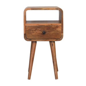 HomeRoots 22" Rustic Mango Wood Nightstand with Drawer & Open Shelf – Perfect for Small Spaces & Versatile Use 651491