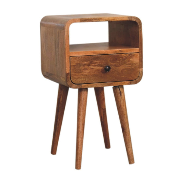 HomeRoots 22" Rustic Mango Wood Nightstand with Drawer & Open Shelf – Perfect for Small Spaces & Versatile Use 651491