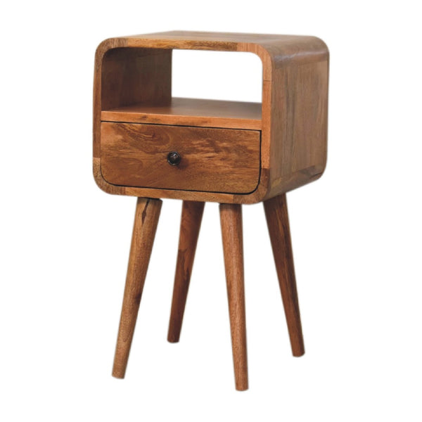 HomeRoots 22" Rustic Mango Wood Nightstand with Drawer & Open Shelf – Perfect for Small Spaces & Versatile Use 651491