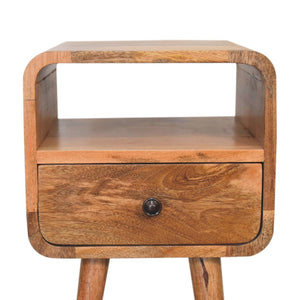 HomeRoots 22" Rustic Mango Wood Nightstand with Drawer & Open Shelf – Perfect for Small Spaces & Versatile Use 651491