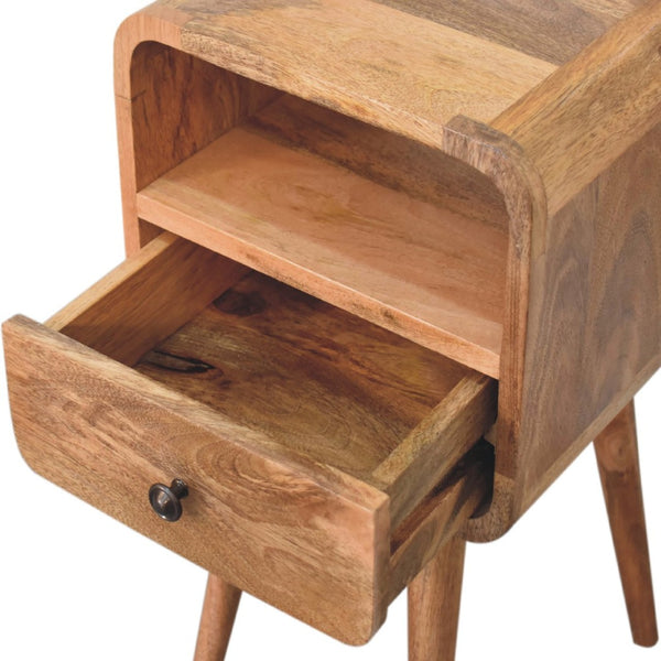HomeRoots 22" Rustic Mango Wood Nightstand with Drawer & Open Shelf – Perfect for Small Spaces & Versatile Use 651491