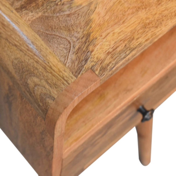 HomeRoots 22" Rustic Mango Wood Nightstand with Drawer & Open Shelf – Perfect for Small Spaces & Versatile Use 651491