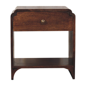 HomeRoots 20" Chestnut Solid Wood Nightstand - Handcrafted Elegance with Storage - Perfect for Any Room Decor 651493