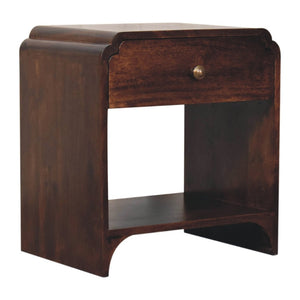 HomeRoots 20" Chestnut Solid Wood Nightstand - Handcrafted Elegance with Storage - Perfect for Any Room Decor 651493