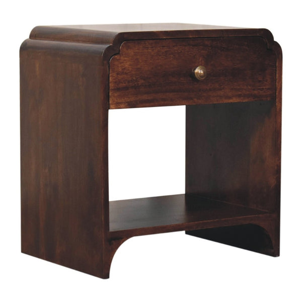 HomeRoots 20" Chestnut Solid Wood Nightstand - Handcrafted Elegance with Storage - Perfect for Any Room Decor 651493