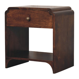 HomeRoots 20" Chestnut Solid Wood Nightstand - Handcrafted Elegance with Storage - Perfect for Any Room Decor 651493
