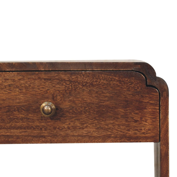 HomeRoots 20" Chestnut Solid Wood Nightstand - Handcrafted Elegance with Storage - Perfect for Any Room Decor 651493