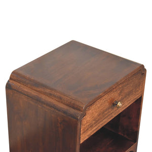 HomeRoots 20" Chestnut Solid Wood Nightstand - Handcrafted Elegance with Storage - Perfect for Any Room Decor 651493