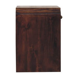 HomeRoots 20" Chestnut Solid Wood Nightstand - Handcrafted Elegance with Storage - Perfect for Any Room Decor 651493