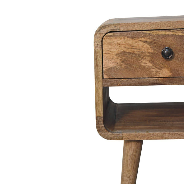 HomeRoots 22" Stylish Oak Solid Wood Nightstand - Versatile One-Drawer Table for Modern Bedrooms & Living Spaces 651494