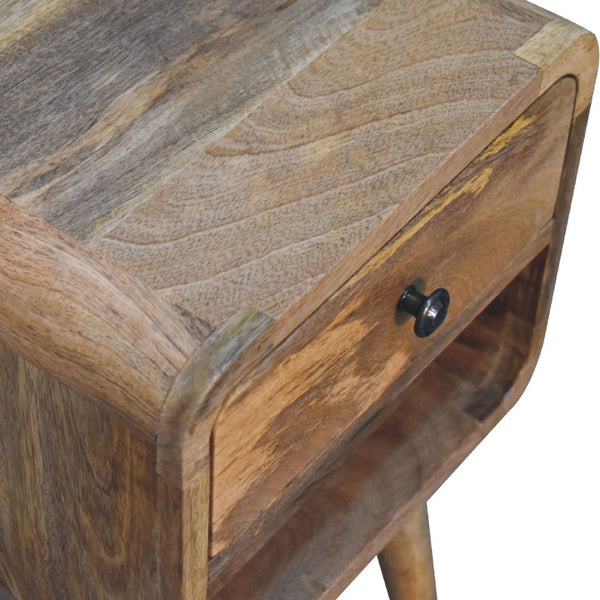 HomeRoots 22" Stylish Oak Solid Wood Nightstand - Versatile One-Drawer Table for Modern Bedrooms & Living Spaces 651494