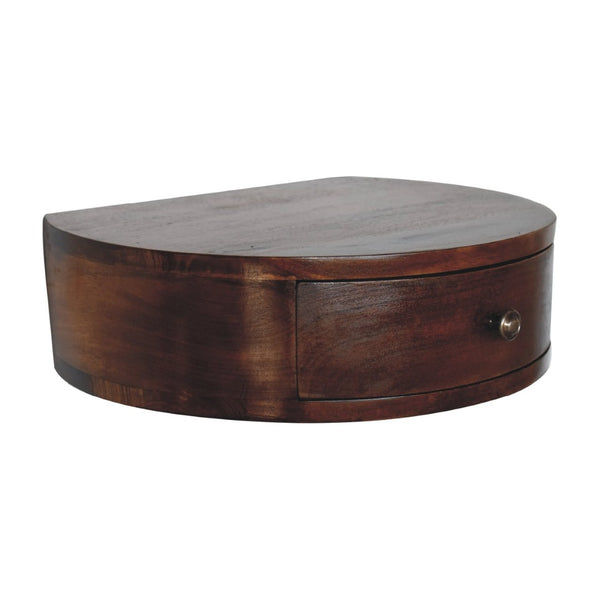 HomeRoots 16" Floating Nightstand - Handcrafted Solid Mango Wood with Drawer for Modern Space-Saving Style 651497