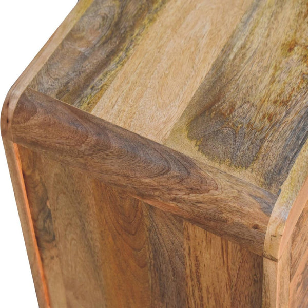 HomeRoots 24" Solid Mango Wood Nightstand with Three Drawers - Elegant Oak Finish, No Assembly Required! 651499