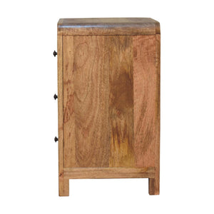 HomeRoots 24" Solid Mango Wood Nightstand with Three Drawers - Elegant Oak Finish, No Assembly Required! 651499