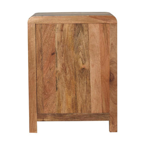 HomeRoots 24" Solid Mango Wood Nightstand with Three Drawers - Elegant Oak Finish, No Assembly Required! 651499