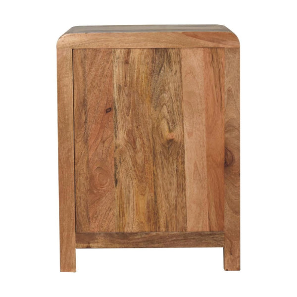 HomeRoots 24" Solid Mango Wood Nightstand with Three Drawers - Elegant Oak Finish, No Assembly Required! 651499