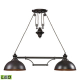 Farmhouse 44'' Wide 2-Light Linear Chandelier - Oiled Bronze - Includes LED Bulb 65150-2-LED Elk Lighting