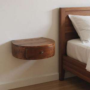 HomeRoots 22" Brown Solid Wood Floating Nightstand – Stylish Wall-Mounted Storage for Modern Bedrooms & More 651500