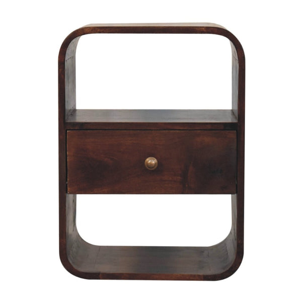 HomeRoots 22" Chestnut Solid Wood Nightstand with Drawer - Handcrafted, Durable & Stylish Compact Accent Table 651502