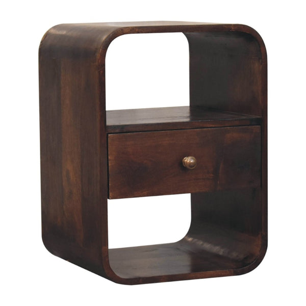 HomeRoots 22" Chestnut Solid Wood Nightstand with Drawer - Handcrafted, Durable & Stylish Compact Accent Table 651502