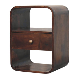 HomeRoots 22" Chestnut Solid Wood Nightstand with Drawer - Handcrafted, Durable & Stylish Compact Accent Table 651502