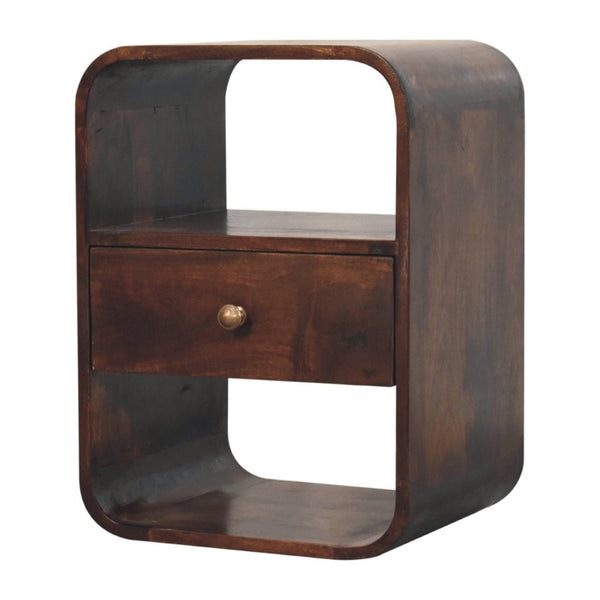 HomeRoots 22" Chestnut Solid Wood Nightstand with Drawer - Handcrafted, Durable & Stylish Compact Accent Table 651502