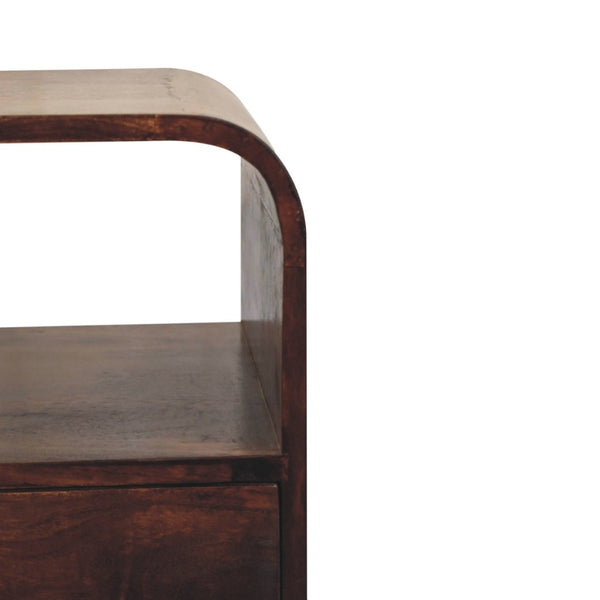 HomeRoots 22" Chestnut Solid Wood Nightstand with Drawer - Handcrafted, Durable & Stylish Compact Accent Table 651502
