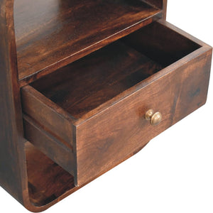 HomeRoots 22" Chestnut Solid Wood Nightstand with Drawer - Handcrafted, Durable & Stylish Compact Accent Table 651502