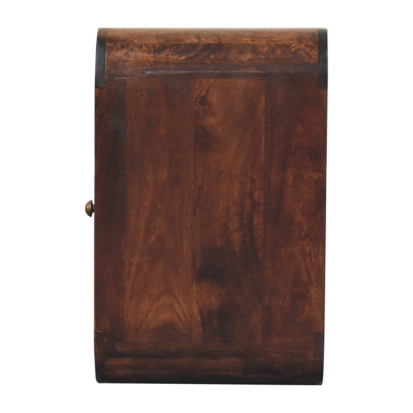 HomeRoots 22" Chestnut Solid Wood Nightstand with Drawer - Handcrafted, Durable & Stylish Compact Accent Table 651502