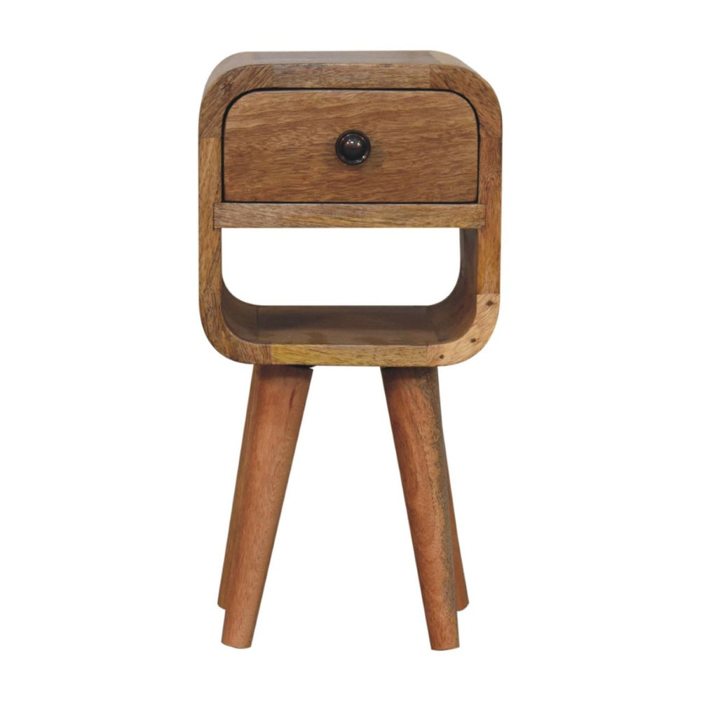 HomeRoots 16" Oak Solid Wood Nightstand - Handcrafted Compact Table with Drawer & Open Shelf for Modern Spaces 651503