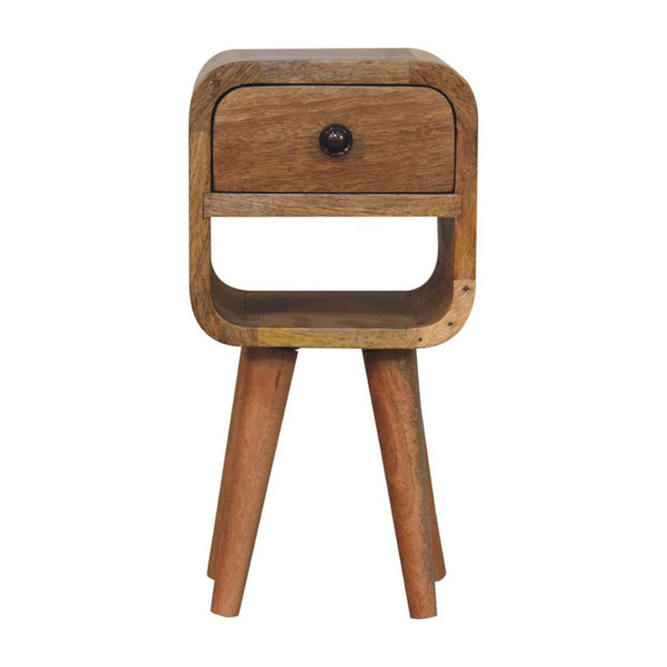 HomeRoots 16" Oak Solid Wood Nightstand - Handcrafted Compact Table with Drawer & Open Shelf for Modern Spaces 651503