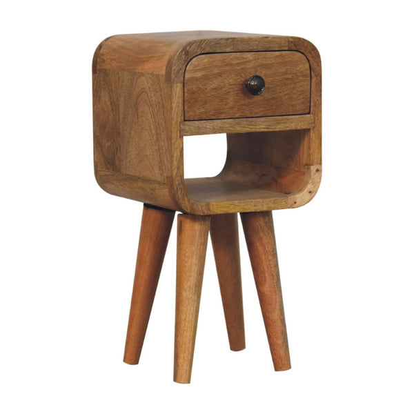 HomeRoots 16" Oak Solid Wood Nightstand - Handcrafted Compact Table with Drawer & Open Shelf for Modern Spaces 651503
