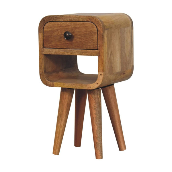 HomeRoots 16" Oak Solid Wood Nightstand - Handcrafted Compact Table with Drawer & Open Shelf for Modern Spaces 651503