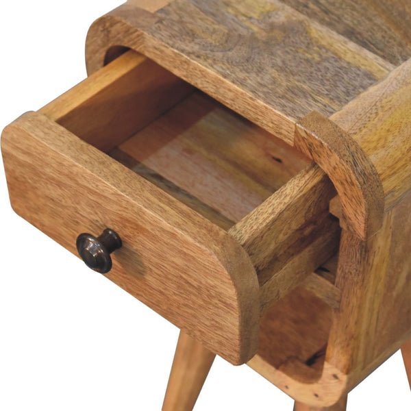 HomeRoots 16" Oak Solid Wood Nightstand - Handcrafted Compact Table with Drawer & Open Shelf for Modern Spaces 651503