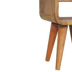 HomeRoots 16" Oak Solid Wood Nightstand - Handcrafted Compact Table with Drawer & Open Shelf for Modern Spaces 651503