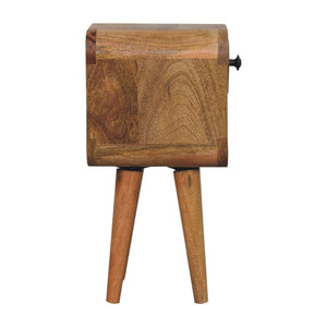 HomeRoots 16" Oak Solid Wood Nightstand - Handcrafted Compact Table with Drawer & Open Shelf for Modern Spaces 651503