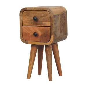 HomeRoots 16" Rustic Oak Solid Wood Nightstand with Two Drawers - Stylish Compact Storage for Any Room 651504