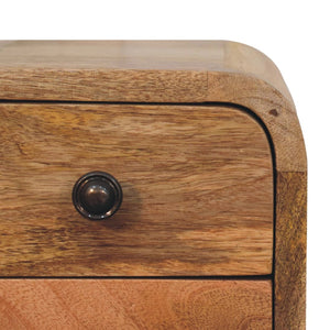 HomeRoots 16" Rustic Oak Solid Wood Nightstand with Two Drawers - Stylish Compact Storage for Any Room 651504