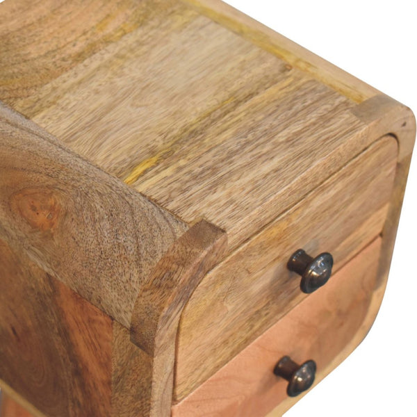 HomeRoots 16" Rustic Oak Solid Wood Nightstand with Two Drawers - Stylish Compact Storage for Any Room 651504