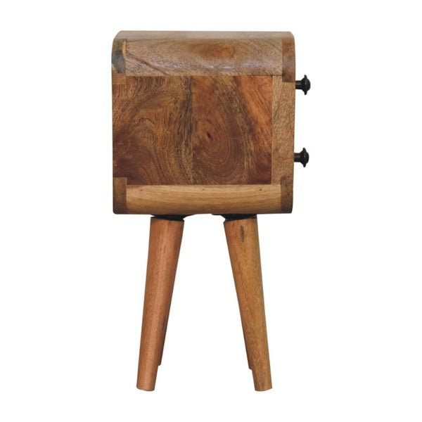HomeRoots 16" Rustic Oak Solid Wood Nightstand with Two Drawers - Stylish Compact Storage for Any Room 651504