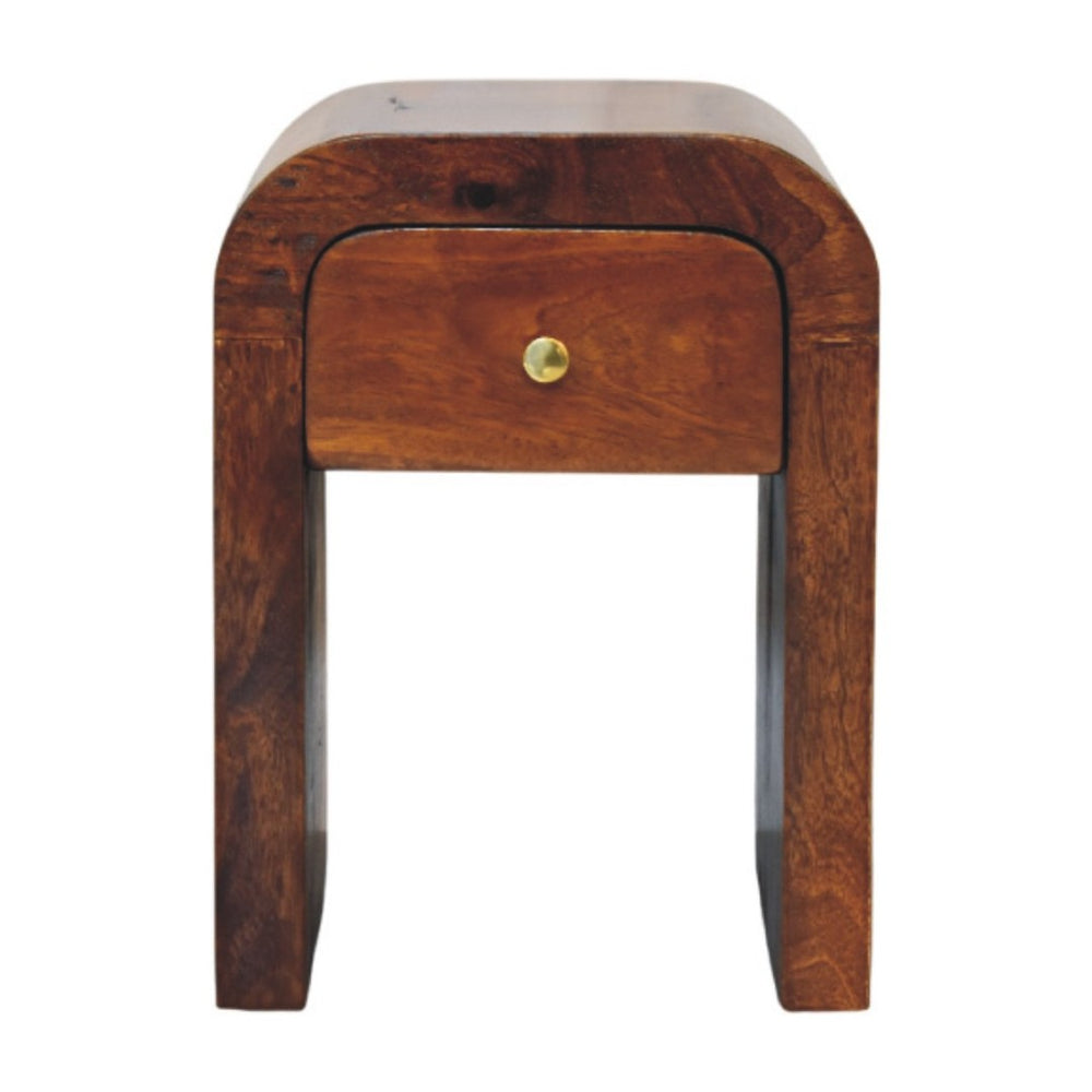 HomeRoots 16" Brown Solid Wood Nightstand with Hidden Drawer - Versatile Modern Table for Bedroom & Living Room 651506