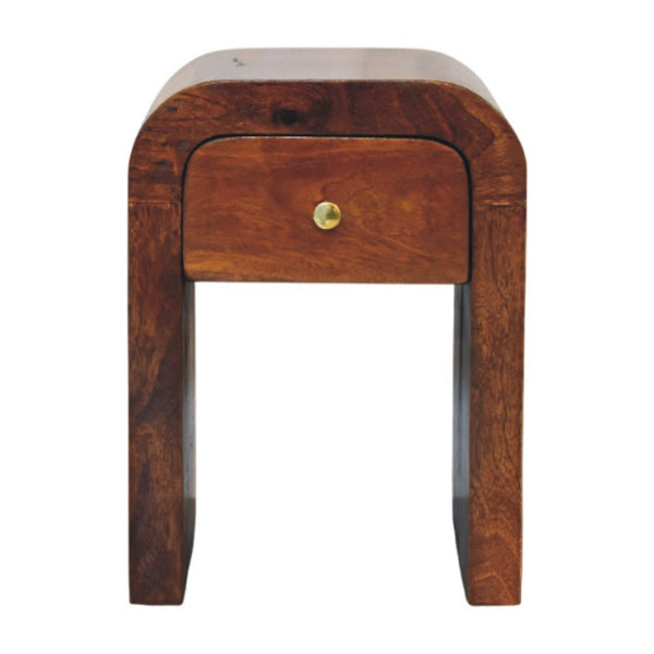 HomeRoots 16" Brown Solid Wood Nightstand with Hidden Drawer - Versatile Modern Table for Bedroom & Living Room 651506