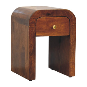 HomeRoots 16" Brown Solid Wood Nightstand with Hidden Drawer - Versatile Modern Table for Bedroom & Living Room 651506