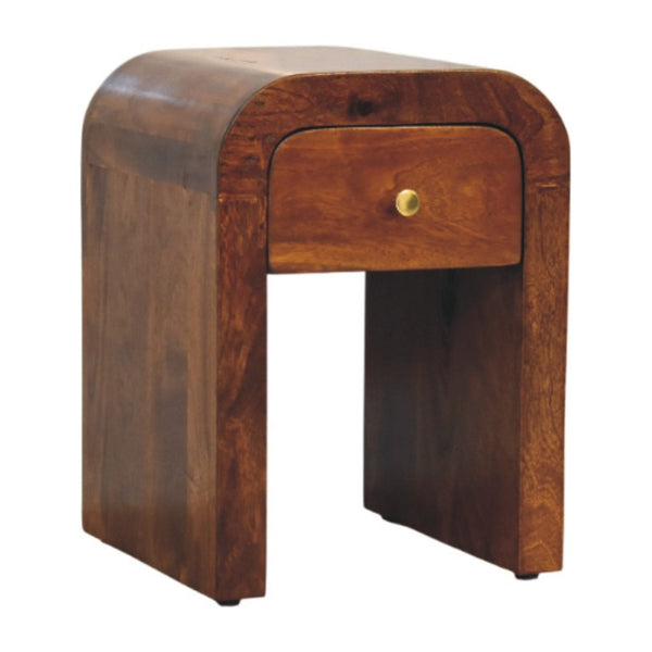 HomeRoots 16" Brown Solid Wood Nightstand with Hidden Drawer - Versatile Modern Table for Bedroom & Living Room 651506