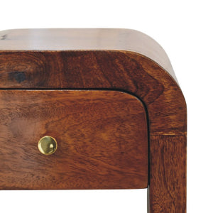 HomeRoots 16" Brown Solid Wood Nightstand with Hidden Drawer - Versatile Modern Table for Bedroom & Living Room 651506